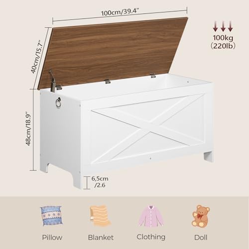 MAHANCRIS 39.4" Toy Chest, Sturdy Entryway Storage Chest - Image 2
