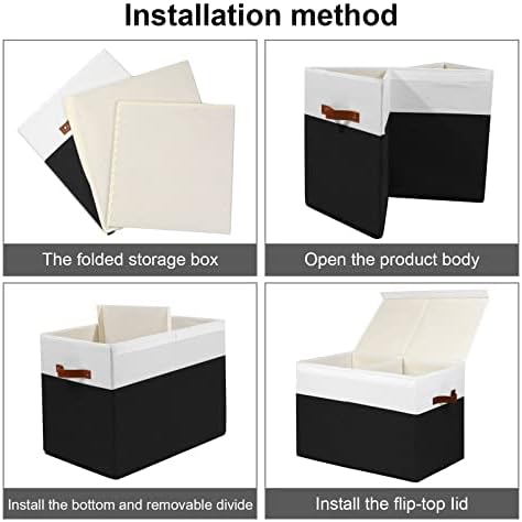 Large Toy Storage Box with Lid, Toy Chest Bin Boxes Basket with Dividers - Image 6