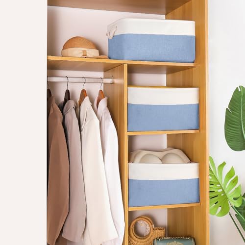 Storage Bins with Sturdy Cotton Handles, Fabric Storage Baskets - Image 2