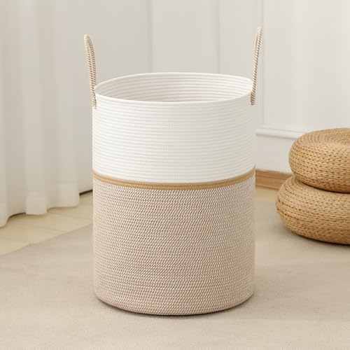 Laundry Basket Hamper Tall Rope Storage Woven by AMTOTAM