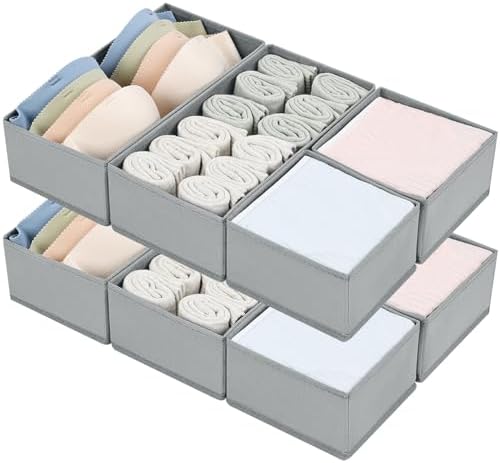 DIMJ Drawer Organizer Clothes Set of 8, Foldable Closet Drawer Organizer by DiMJ