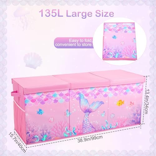 Toy Box with Adjustable Divider Large Toy Chest Storage - Image 6