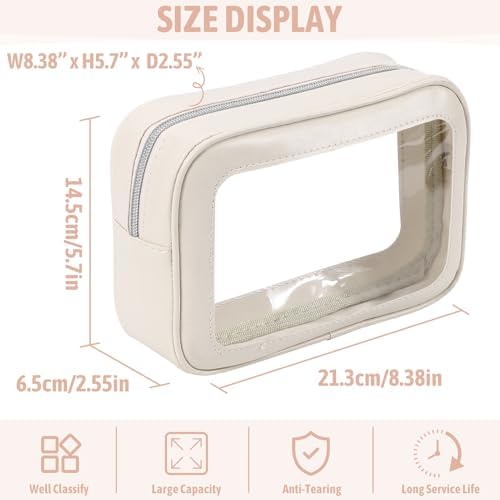 YOPCDJ 3PCS Clear Toiletry Bag, TSA Approved Travel Pouch - Image 3