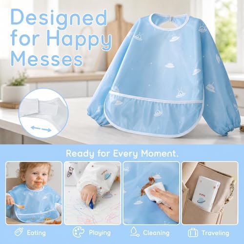 Little Dimsum Long Sleeve Bib for Baby Infant Toddler 6-36 Months - Image 4