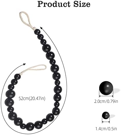 Hion 4 Pcs Boho Curtain Tiebacks, Wood Beads Curtain Holdbacks, Outdoor - Image 3
