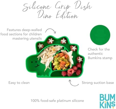 Bumkins Toddler and Baby Suction Plate, Silicone Divided Grip Dish, Babies and - Image 5
