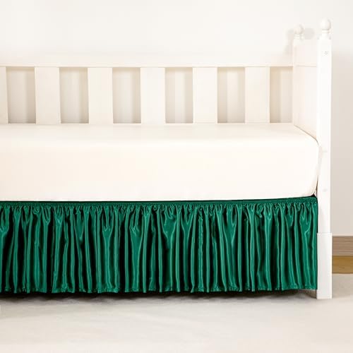 Blackish Green Satin Crib Bed Skirt - Image 3