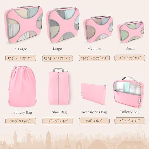 Shacke 8 Set Packing Cubes for Travel, Shoe & Toiletry Bags - Image 4