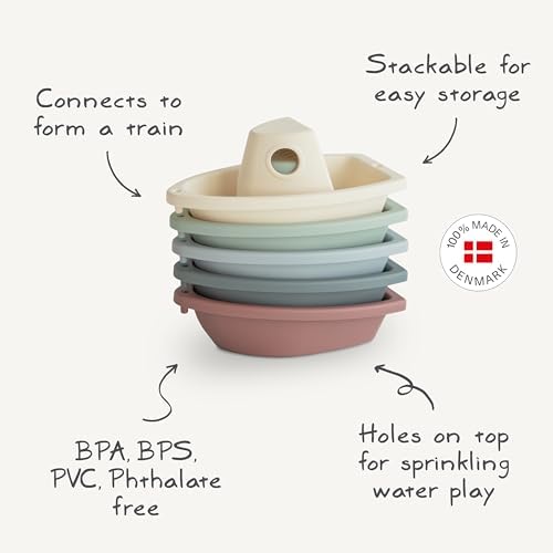 mushie Stackable Bath Boats Floating Toy | Made in Denmark - Image 3