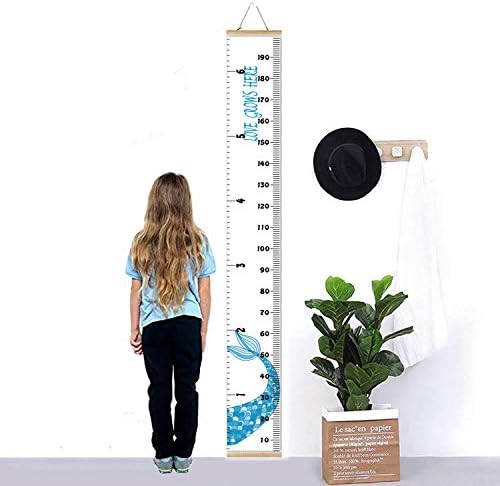 Kids Growth Chart, Wood Frame Fabric Canvas Height Measurement Ruler from Baby - Image 3