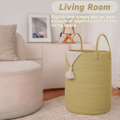 JMvicyroam 60L Cotton Rope Laundry Basket Hamper - Image 3