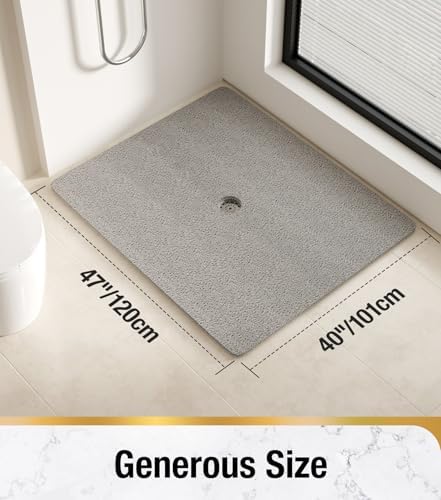 HITSLAM Square Shower Mat, 47 x 40 Inch Non Slip Bath Mat - Image 2