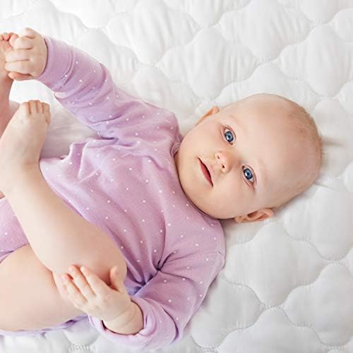 Waterproof Pack and Play Mattress Pad Sheets Fitted, Cotton Fabric - Image 6