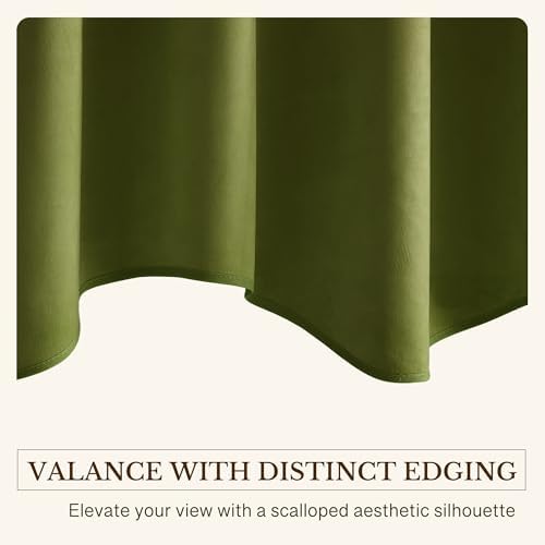 StangH Olive Green Valance for Windows Home Decor 52x18 Inch, 1 Panel - Image 5
