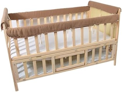 4pcs Rails Protections Cover Thick Cotton Crib Rails Protectors Adjustable by Unknown