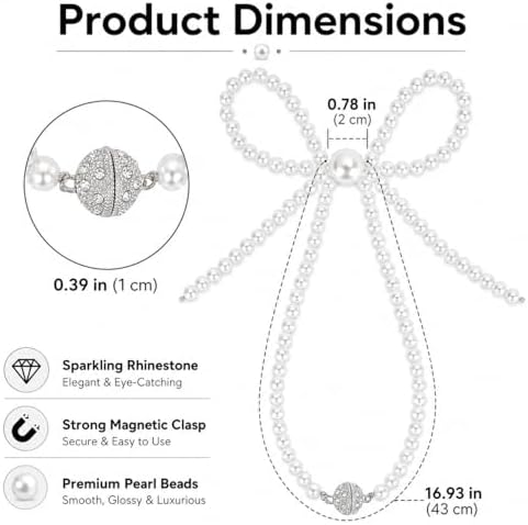 Pearl Bow Magnetic Curtain Tiebacks 2 Pack, No Drill Curtain Holdbacks - Image 7