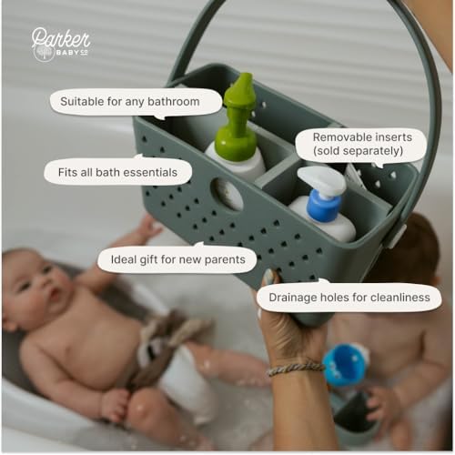 Parker Baby Bath Caddy | BPA Free & Food Grade Shower Caddy Organizer - Image 5