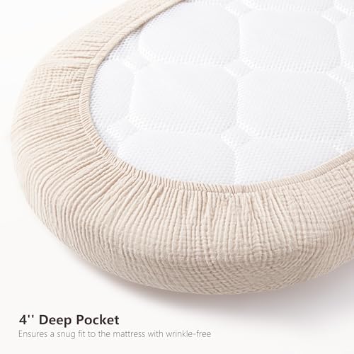 Bearmoss 2-Pack Baby Bassinet Sheets - Image 5