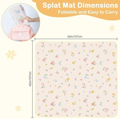 Baby Splat Mat for Under High Chair, Waterproof Floor Protector - Image 6