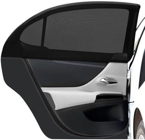 Car Rear Side Window Shadows for Small, Medium Sedan Car Only, Breathable Mesh by Yayalovehomee