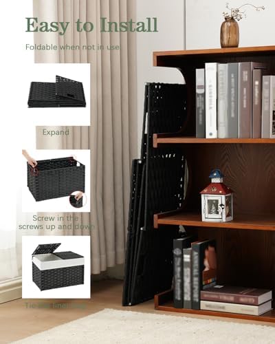 SETVSON Storage Basket with Lid Wicker Baskets - Image 4