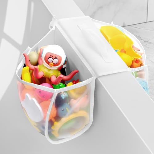 UNEEDE 2 Compartments Mesh Bath Toy Storage Organizer, an Upgraded by UNEEDE