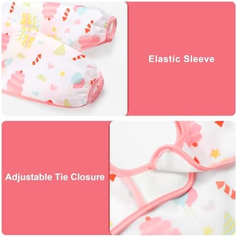 Accmor 5 Pack Long Sleeve Bibs, Baby Smock Waterproof Sleeved Bib Smock - Image 2