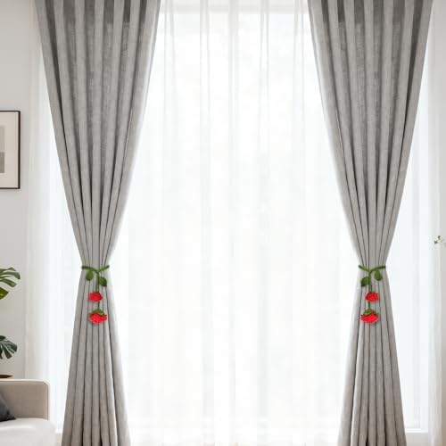 2 Pack Boho Handmade Flower Curtain Tiebacks & Holdbacks - Image 2