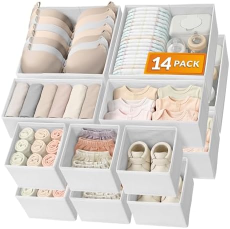 Reli. Dresser Drawer Organizers 14 Pack | Baby Clothes, Nursery Organizer by Reli