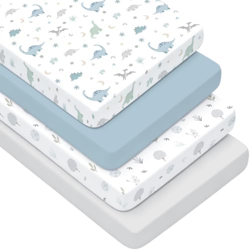 4 Pack Crib Sheets for Boys by NacoMoco
