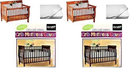 Deluxe Vinyl Fitted Crib Mattress Cover Protector 28" x 52" Standard Size by DependableIndustries