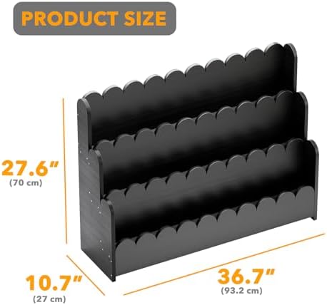 SpaceAid 3-Tier Scalloped Bookshelf, Montessori Bookcase - Image 2