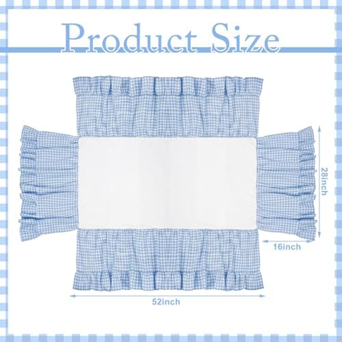 Gingham Crib Skirt Dust Ruffle 52 x 28 Inch 100% Cotton - Image 2