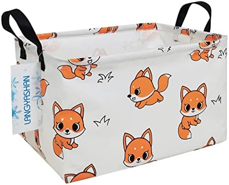 Rectangular Collapsible Storage Basket Nursery Organizer Fox by LANGYASHAN