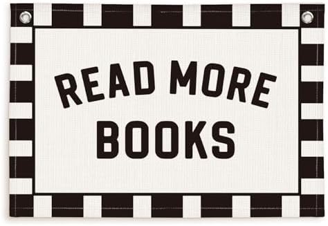 Lacama Checkered Classroom Decor Reading Nook Decor Read More Books Banner by Lacama