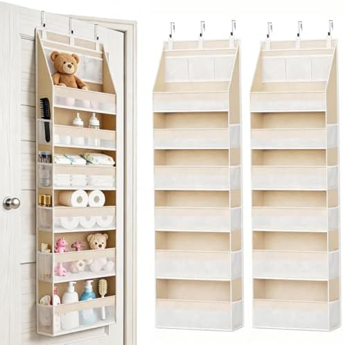 KMSCO Over The Door Organizer 6 Large +13 Mesh Side Pockets by kmsco