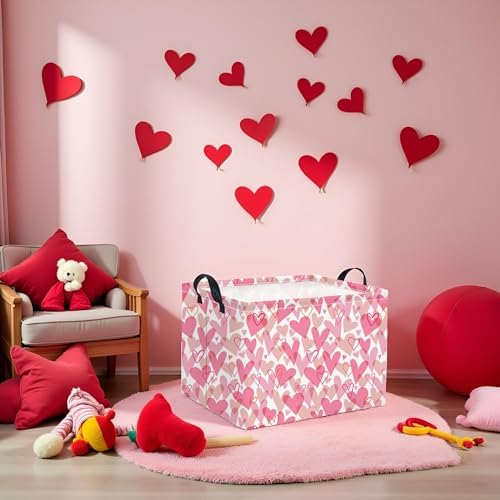 Rectangular Valentines Basket for Women Girls Storage Bin Organizer Box Shelf - Image 6