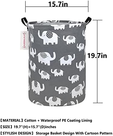 Foldable Waterproof Round Fabric Laundry Basket Home - Image 2