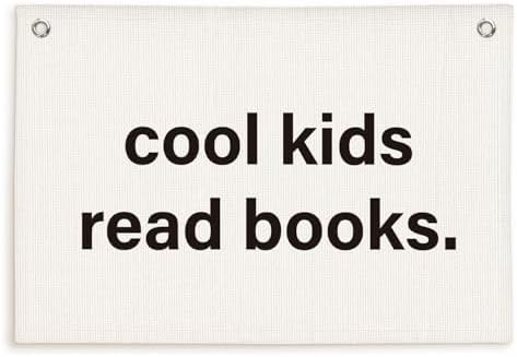 Lacama Cool Kids Read Books Banner, Reading Corner Decor by Lacama
