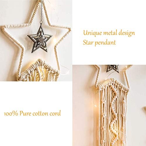 Tarklanda Moon Star Dream Catcher Decor, Macrame Wall Hanging Boho Home Decor - Image 4