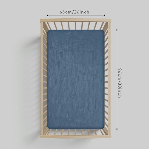 Muslin Pack N Play Sheets Fitted 2 Pack, Mini Crib Mattress Sheets Stretchy - Image 3