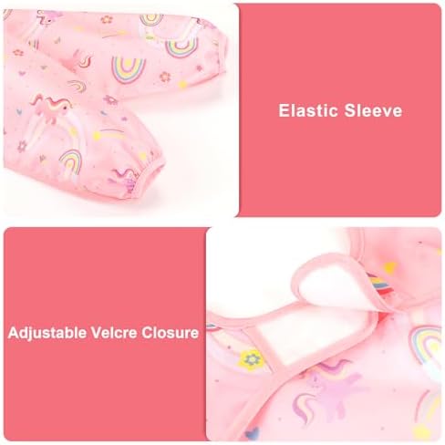 Accmor 3 Pack Long Sleeve Bibs, Baby Smock Waterproof Sleeved Bib Smock - Image 3