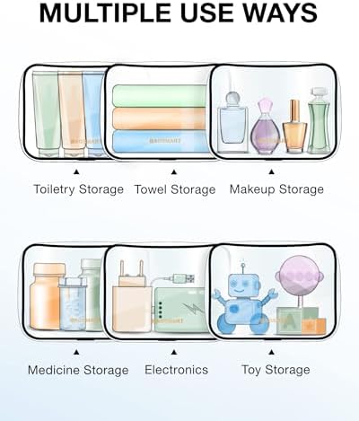 BAGSMART Clear Toiletry Bag 3-Pack TSA Approved Water-Repellent, Nude Pink - Image 5