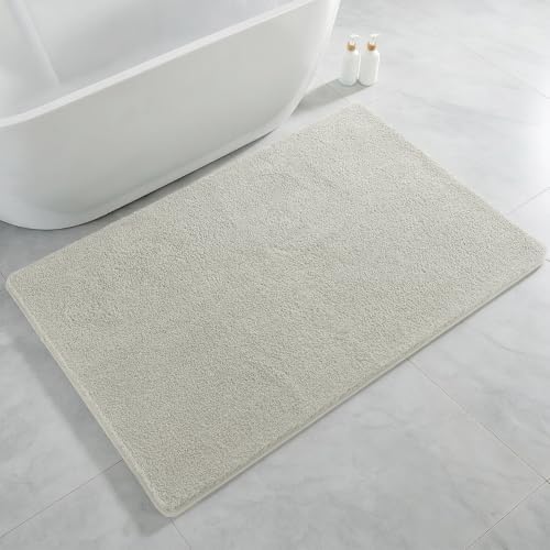Polyester Bathroom Rug 36"x60" Light Gray, Large Soft Bath Mat by Kildoss