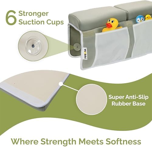 Wobbi Baby Bath Kneeler and Elbow Rest Pad Set | Extra Thick Memory Foam Support - Image 2