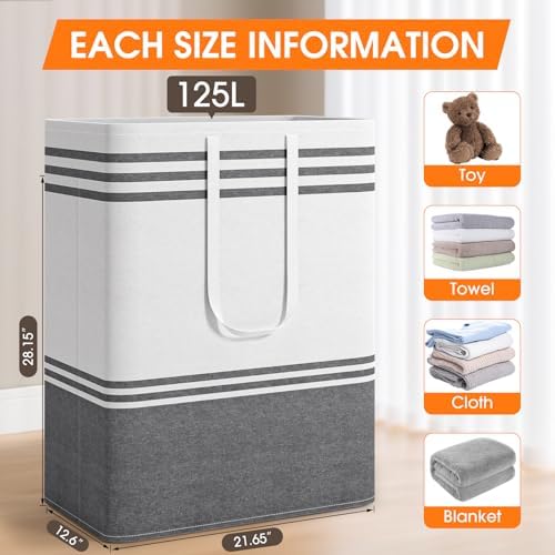 2 Pack Large Home Laundry Basket, Laundry Hamper, Freestanding Waterproof Dirty - Image 2