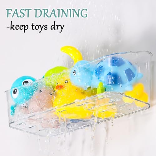 Bath Toy Storage Holder For Bathtub, Wall Mounted Shower Bath Tub Baby Toy - Image 4