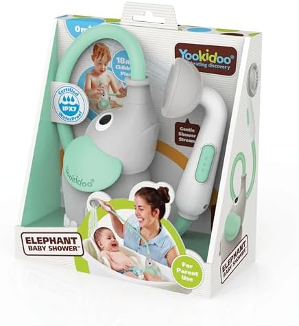 Yookidoo Baby Bath Shower Head – Elephant Water Pump - Image 5
