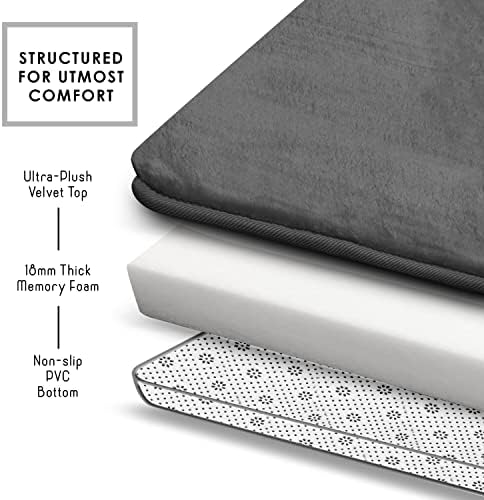 Clara Clark 3 Piece Bathroom Rugs Bath Mat Set, Velvet Memory Foam Bath Mats - Image 5