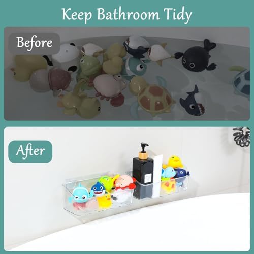 Bath Toy Storage Holder For Bathtub, Wall Mounted Shower Bath Tub Baby Toy - Image 3